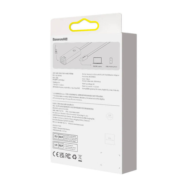 Adapter sieciowy Baseus Lite Series USB-C do RJ45 (czarny) - obrazek 9