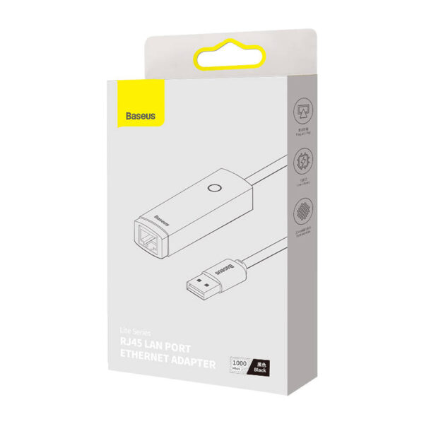 Adapter sieciowy Baseus Lite Series USB do RJ45 (czarny) - obrazek 7