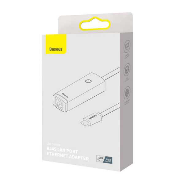 Adapter sieciowy Baseus Lite Series USB-C do RJ45 (szary) - obrazek 6