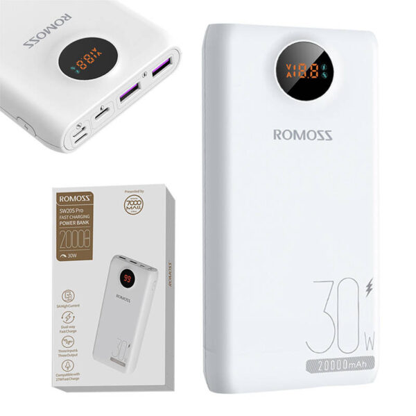 Powerbank Romoss SW20S Pro 20000mAh, 30W (biały) - obrazek 3