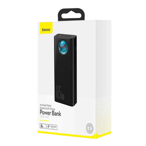 Powerbank Baseus Amblight 30000mAh, 4xUSB, USB-C, 65W (czarny) - obrazek 8