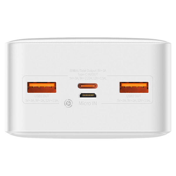 Powerbank Baseus Bipow 30000mAh, 2xUSB, USB-C, 20W (biały) - obrazek 5