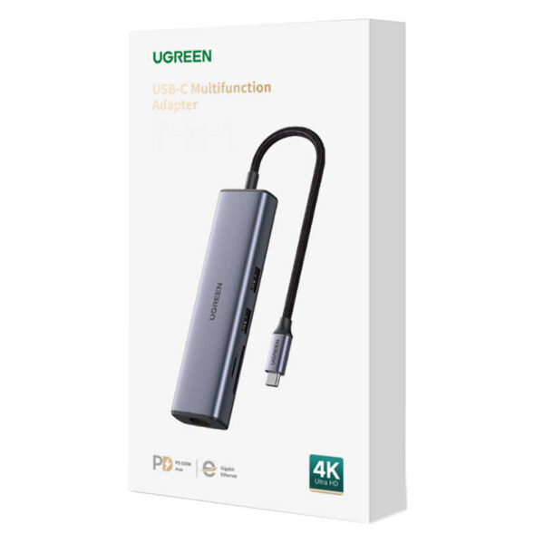 Adapter Hub UGREEN CM512, USB_C do 2x USB 3.0, HDMI, RJ45, SD/TF - obrazek 2