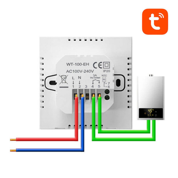 Inteligentny termostat boilera CWU Avatto ZWT100 3A ZigBee TUYA - obrazek 3