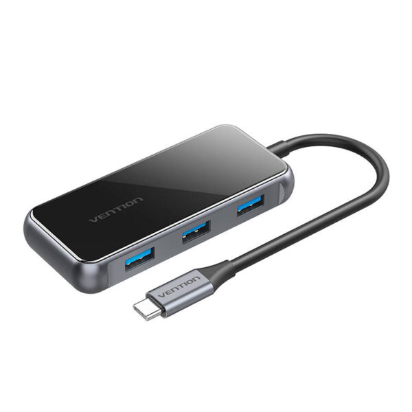 Adapter 5w1 Vention TFBHB Hub USB-C do HDMI 4K@60Hz, 3x USB 3.0, PD (szary)