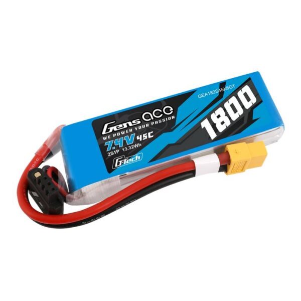 Akumulator GensAce G-Tech LiPo 1800mAh 7.4V 45C 2S1P XT60 - obrazek 2