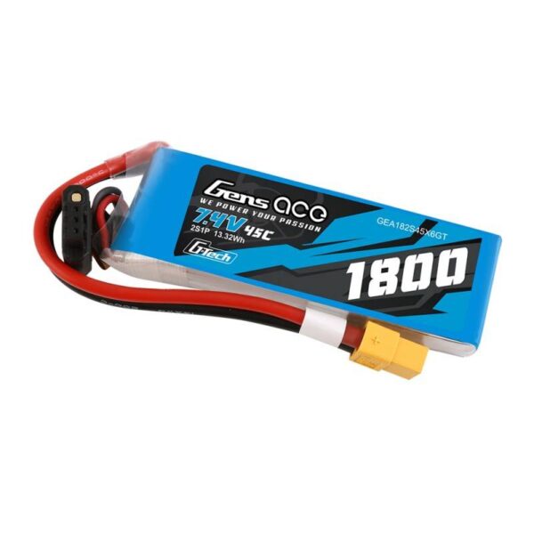 Akumulator GensAce G-Tech LiPo 1800mAh 7.4V 45C 2S1P XT60 - obrazek 3