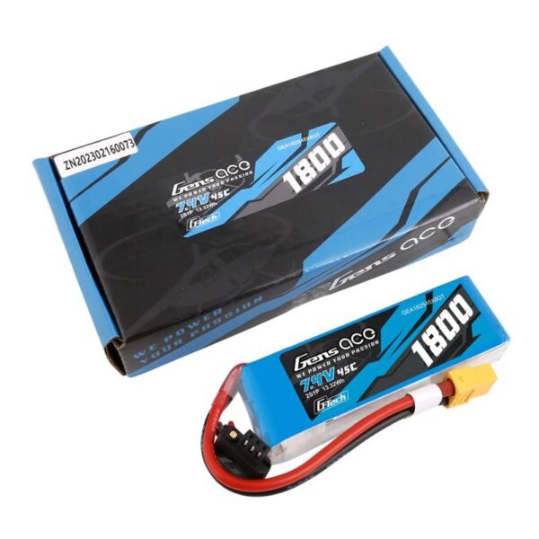 Akumulator GensAce G-Tech LiPo 1800mAh 7.4V 45C 2S1P XT60 - obrazek 5