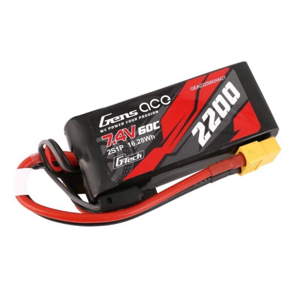 Akumulator GensAce G-Tech LiPo 2200mAh 7.4V 60C 2S1P XT60 - obrazek 2