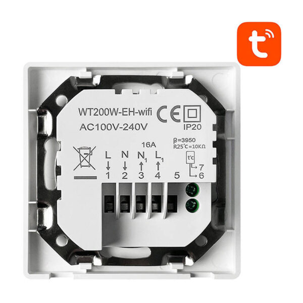 Inteligentny termostat Avatto WT200-16A-W ogrzewanie elektryczne 16A WiFi TUYA - obrazek 2