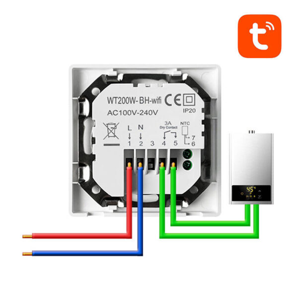 Inteligentny termostat Avatto WT200-BH-3A-W Bojler 3A WiFi TUYA - obrazek 4