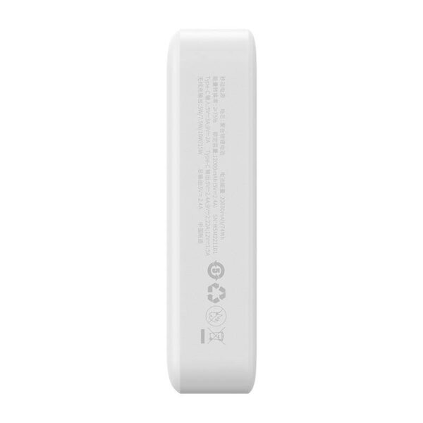 Powerbank magnetyczny Baseus Magnetic Mini 20000mAh, USB-C 20W MagSafe (biały) - obrazek 6