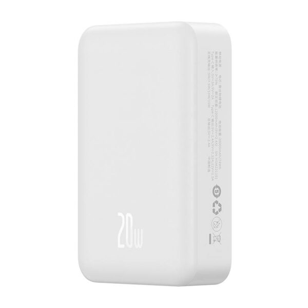 Powerbank magnetyczny Baseus Magnetic Mini 20000mAh, USB-C 20W MagSafe (biały) - obrazek 5