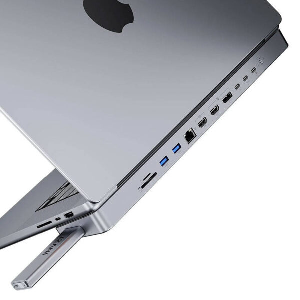 Stacja dokująca / Hub USB-C do MacBook Pro 16" INVZI MagHub 12w2 z kieszenią SSD (szara) - obrazek 2