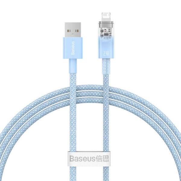 Kabel szybko ładujący Baseus Explorer USB do Lightning 2.4A 1M (niebieski) - obrazek 2