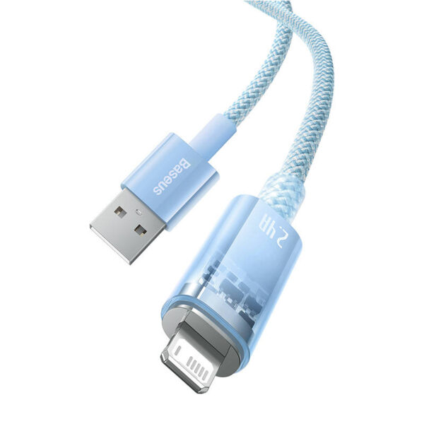 Kabel szybko ładujący Baseus Explorer USB do Lightning 2.4A 1M (niebieski) - obrazek 4