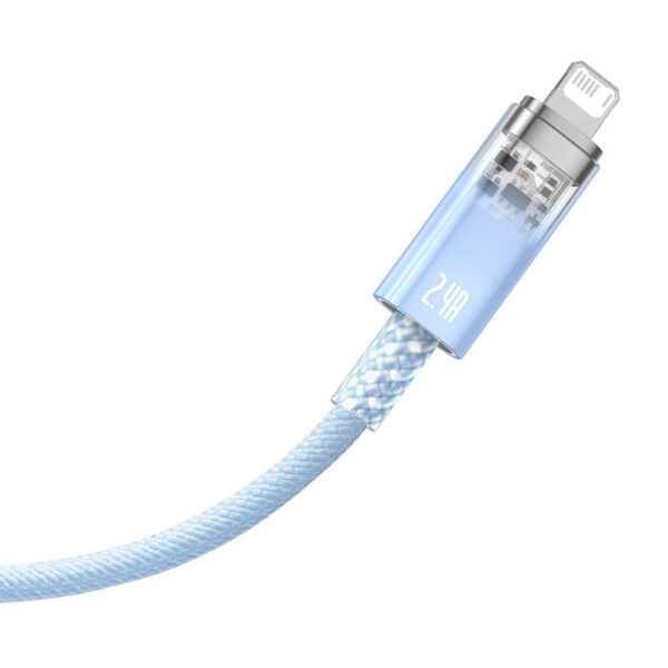 Kabel szybko ładujący Baseus Explorer USB do Lightning 2.4A 1M (niebieski) - obrazek 5