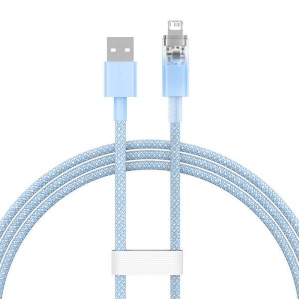 Kabel szybko ładujący Baseus Explorer USB do Lightning 2.4A 1M (niebieski) - obrazek 3