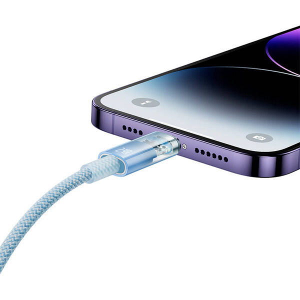 Kabel szybko ładujący Baseus Explorer USB do Lightning 2.4A 1M (niebieski) - obrazek 8