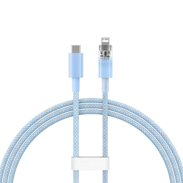 Kabel szybko ładujący Baseus USB-C do Lightning  Explorer Series 1m, 20W (niebieski) - obrazek 3