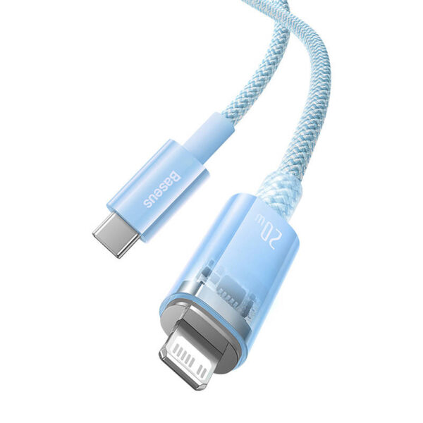 Kabel szybko ładujący Baseus USB-C do Lightning  Explorer Series 1m, 20W (niebieski) - obrazek 7