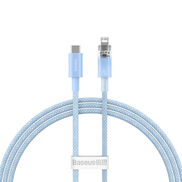 Kabel szybko ładujący Baseus USB-C do Lightning  Explorer Series 1m, 20W (niebieski) - obrazek 2