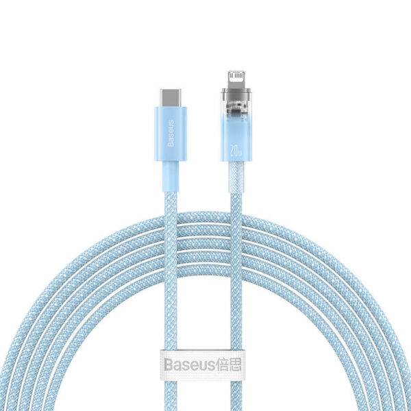 Kabel szybko ładujący Baseus USB-C do Lightning Explorer Series 2m, 20W (niebieski) - obrazek 2