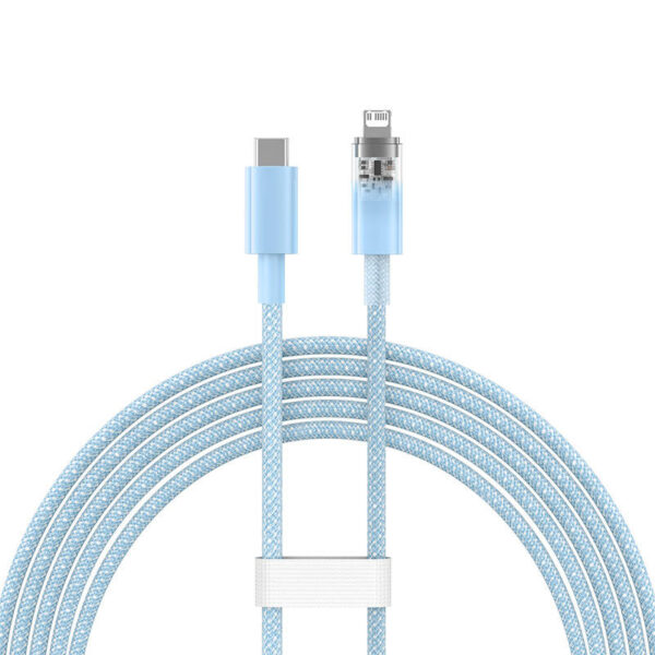 Kabel szybko ładujący Baseus USB-C do Lightning Explorer Series 2m, 20W (niebieski) - obrazek 3