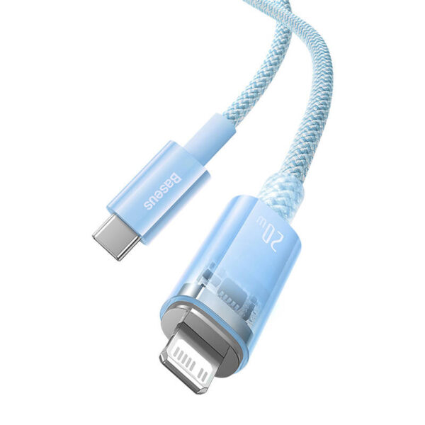 Kabel szybko ładujący Baseus USB-C do Lightning Explorer Series 2m, 20W (niebieski) - obrazek 7