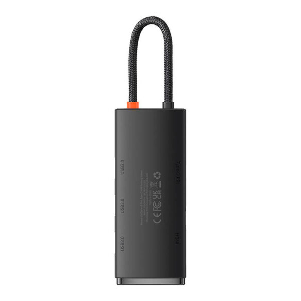 HUB Baseus 5-portowy USB-C  do HDMI+USB3.0x3+PD (czarny) - obrazek 5