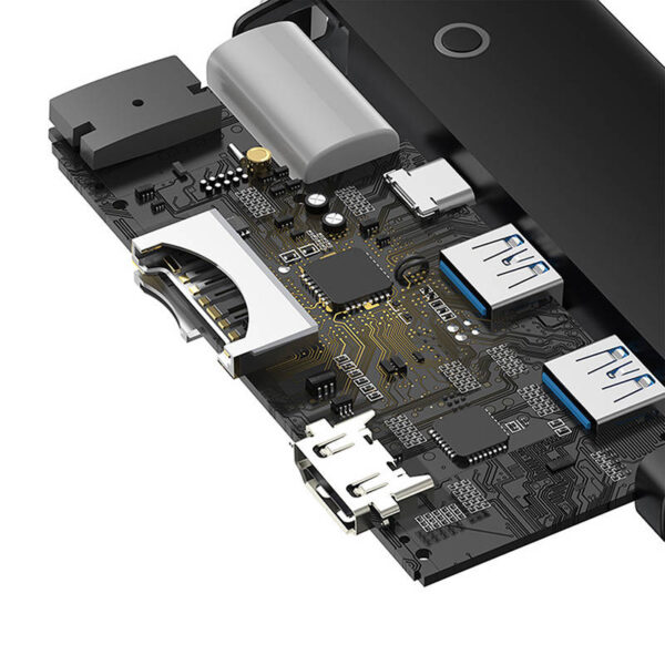 Hub Baseus OS Lite 6-Port (Typ-C do HDMI+USB3.0*2+PD+SD/TF) (czarny) - obrazek 6