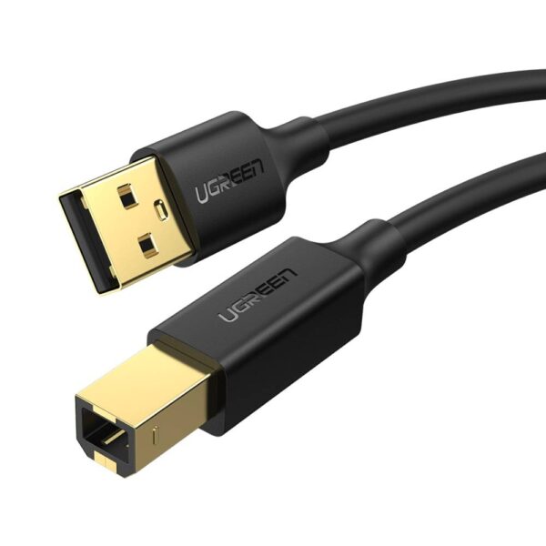 UGREEN US135 Kabel USB 2.0 A-B do drukarki, pozłacany, 1.5m (czarny) - obrazek 2