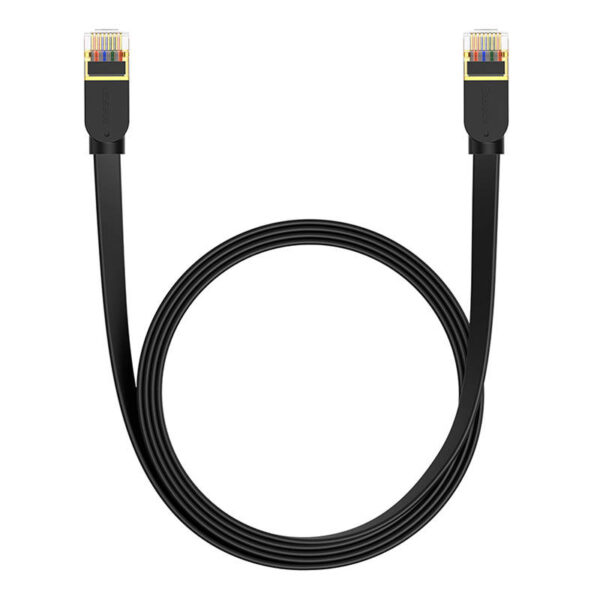 Płaski kabel sieciowy Baseus Ethernet RJ45, Gigabit, Cat.7, 2 m (czarny) - obrazek 2