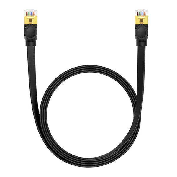 Płaski kabel sieciowy Baseus Ethernet RJ45, Gigabit, Cat.7, 2 m (czarny) - obrazek 7