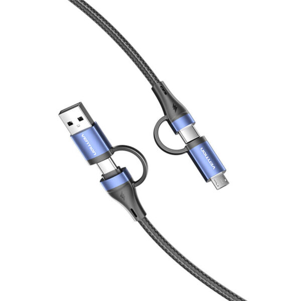 Kabel 4w1 USB 2.0 Vention CTLLH 2m (czarny) - obrazek 2