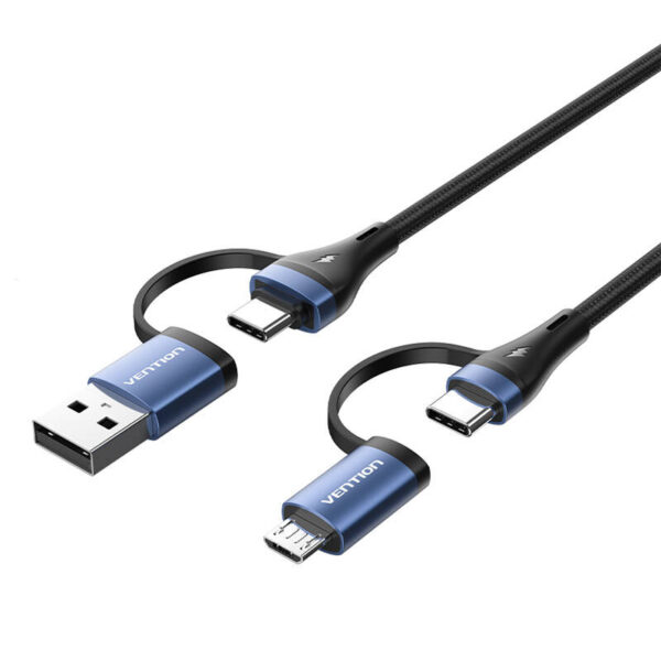 Kabel 4w1 USB 2.0 Vention CTLLH 2m (czarny) - obrazek 3