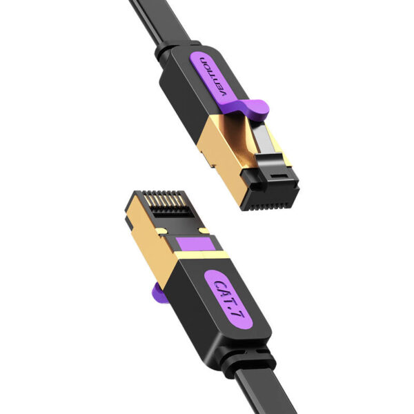 Płaski kabel sieciowy UTP CAT7 Vention ICABF RJ45 Ethernet 10Gbps 1m czarny - obrazek 3