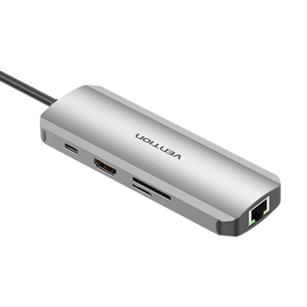 Stacja dokująca z USB-C do HDMI, 3x USB3.0, RJ45, SD, TF, PD 0,15m Vention TOKHB (szary) - obrazek 2