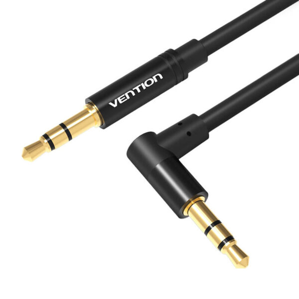 Kabel audio AUX 3,5mm do kątowy 90° 3,5mm Vention BAKBF-T 1m Czarny - obrazek 2