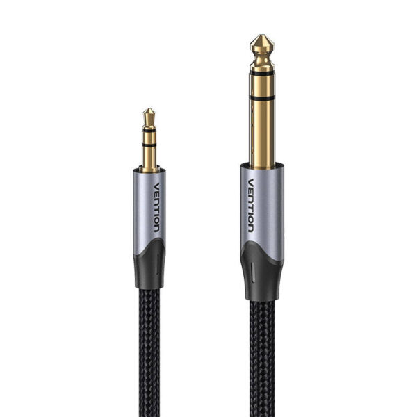 Kabel audio 3,5mm TRS do 6,35mm Vention BAUHJ 5m Szary - obrazek 2