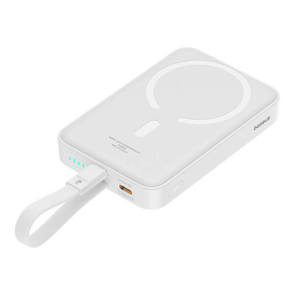 Powerbank magnetyczny Baseus Magnetic Mini 10000mAh, USB-C 20W MagSafe (biały) - obrazek 3