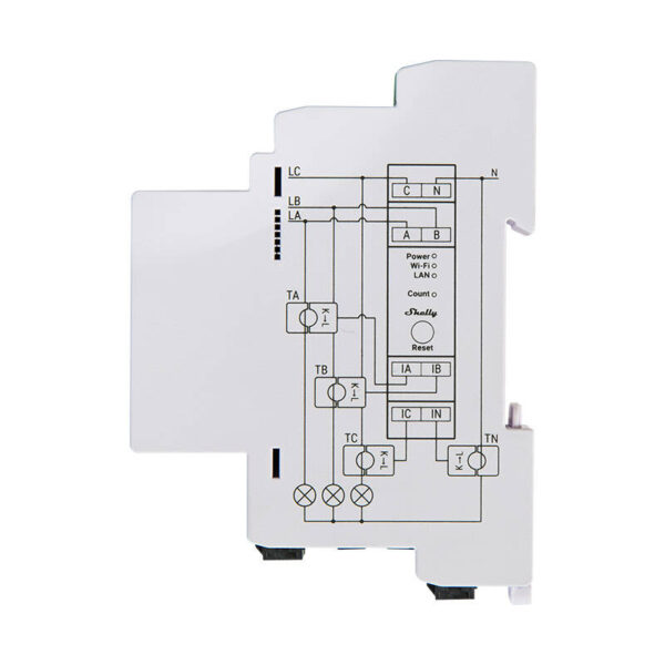 2-kierunkowy miernik zużycia energii elektrycznej Shelly PRO 3EM 120A WIFI - obrazek 3