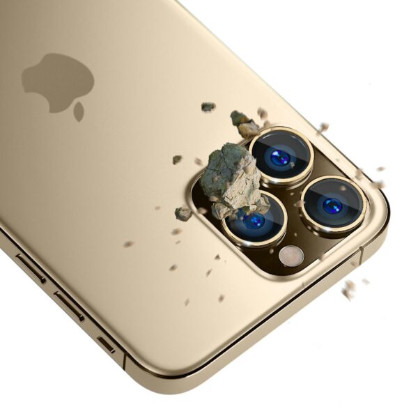 3MK Lens Protection Pro iPhone 14 Pro / 14 Pro Max złoty/gold Ochrona na obiektyw aparatu z ramką montażową 1szt. - obrazek 3