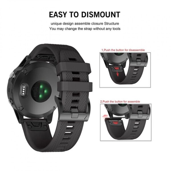 PASEK TECH-PROTECT SMOOTH GARMIN FENIX 5 / 6 / 6 PRO / 7 BLACK - obrazek 4