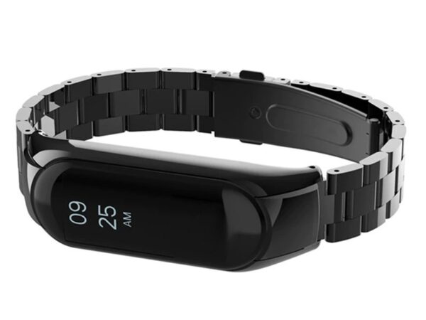 Bransoleta Alogy Stainless Steel do Xiaomi Mi Band 5 Czarna - obrazek 2