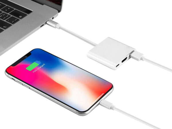 Adapter HUB 3w1 Alogy przejściówka USB-C 3.0 HDMI USB-A Srebrny - obrazek 8