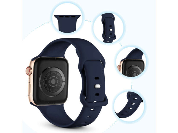 Sportowy pasek Alogy silikonowy do Apple Watch 38/40/41mm Granatowy - obrazek 2