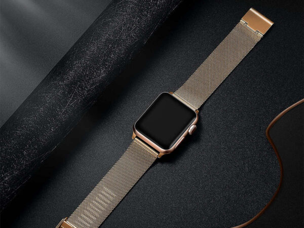 Bransoleta Milanese pasek Alogy do Apple Watch 38/40/41mm Różowe złoto - obrazek 5