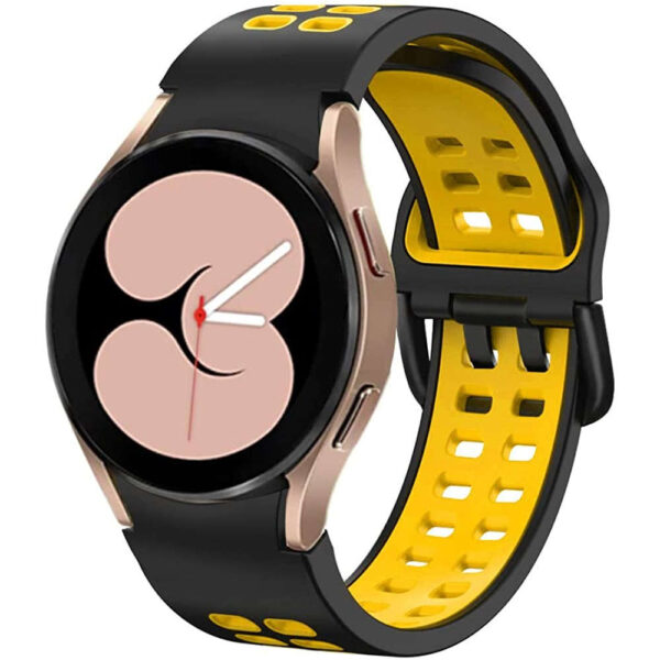 Pasek sportowy Alogy Soft Band Guma do smartwatcha do Samsung Galaxy Watch 4/5 40/42/44/45mm Czarno-żółty