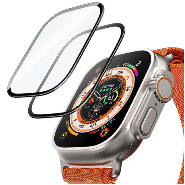 2x Elastyczne Szkło 3D Alogy Screen Protector Pro+ do Apple Watch Ultra 49mm Black - obrazek 3